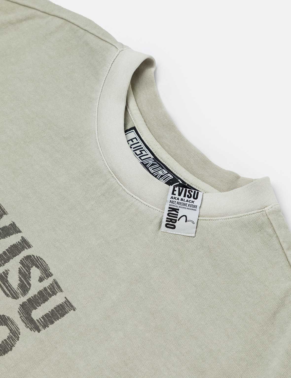 Seagull and Logo Print Washed Relax Fit T-Shirt