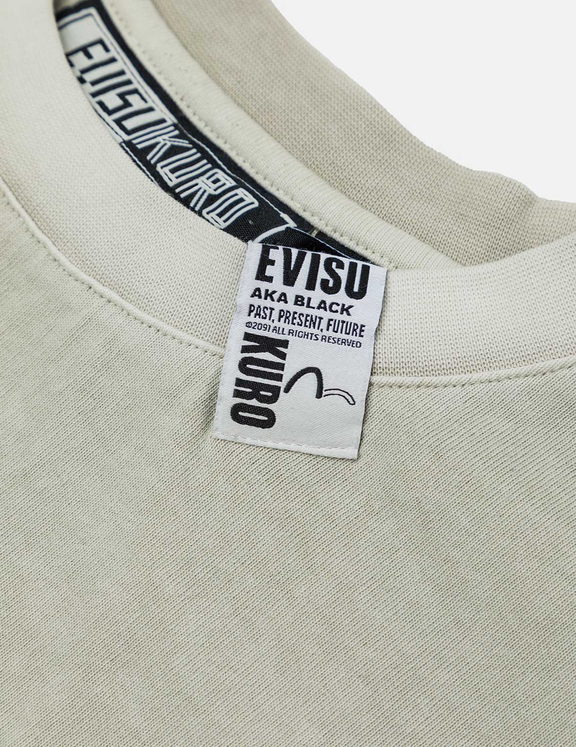 Seagull and Logo Print Washed Relax Fit T-Shirt