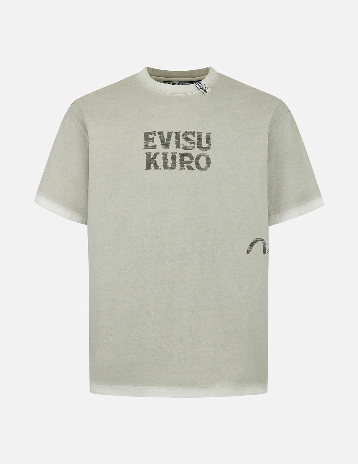 Seagull and Logo Print Washed Relax Fit T-Shirt