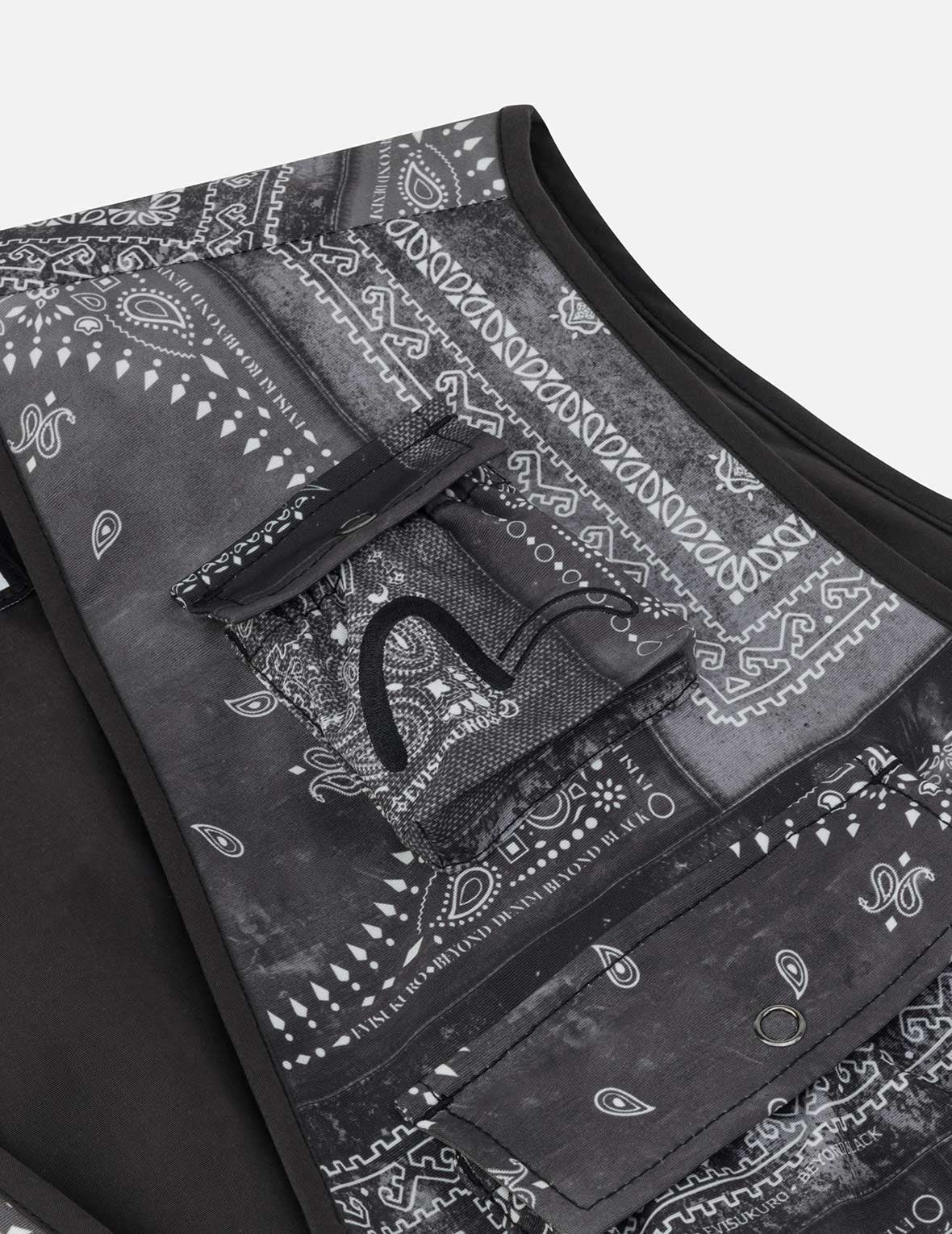 满地佩斯利印花超宽版工装背心