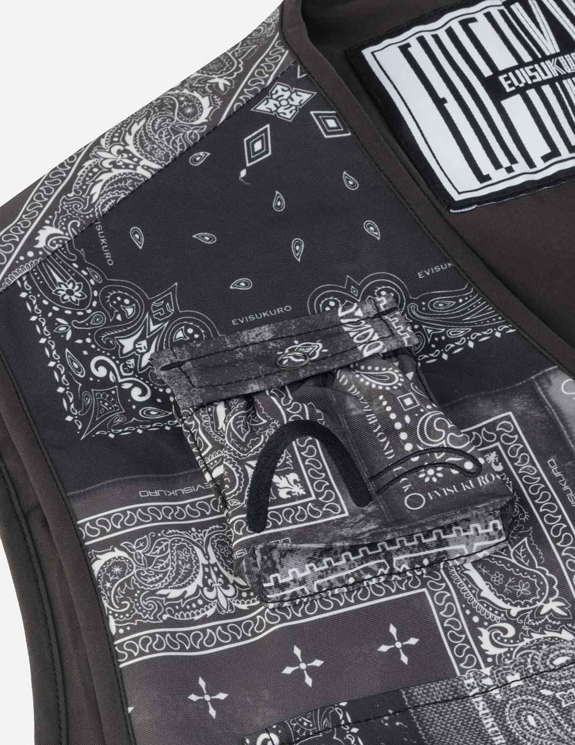 满地佩斯利印花超宽版工装背心