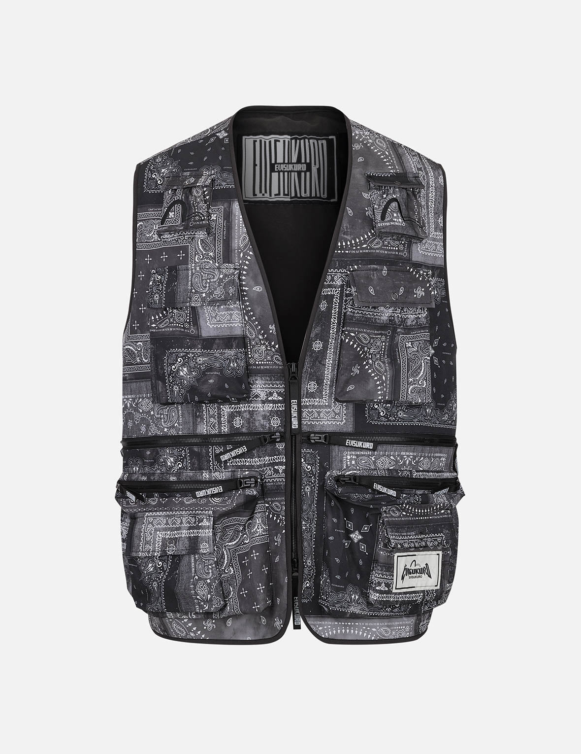 满地佩斯利印花超宽版工装背心