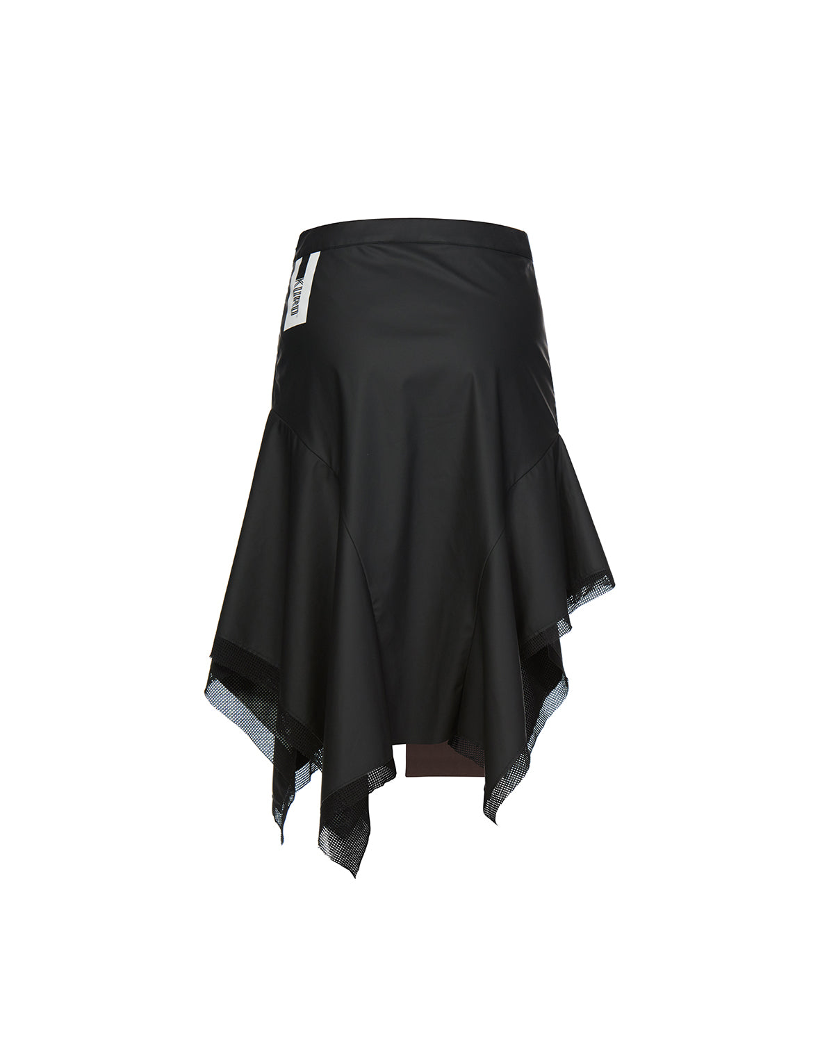 Mesh Trim Asymmetric A-line Skirt