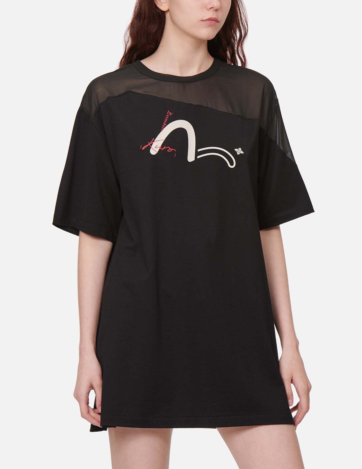 不规则拼布长款T恤