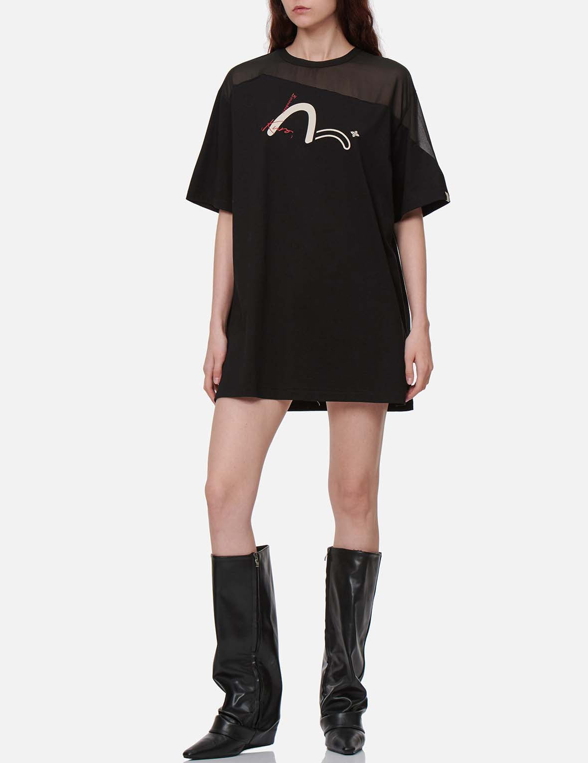 不规则拼布长款T恤