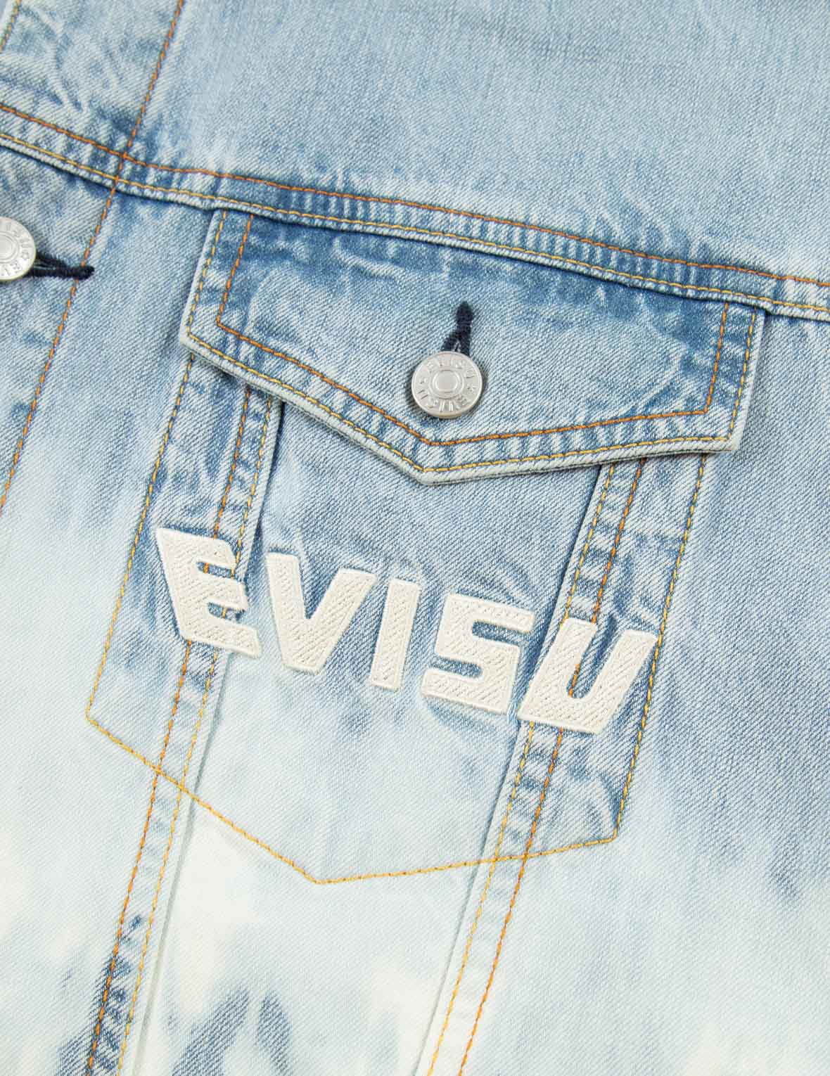Daicock Insert Tie-dye Denim Vest