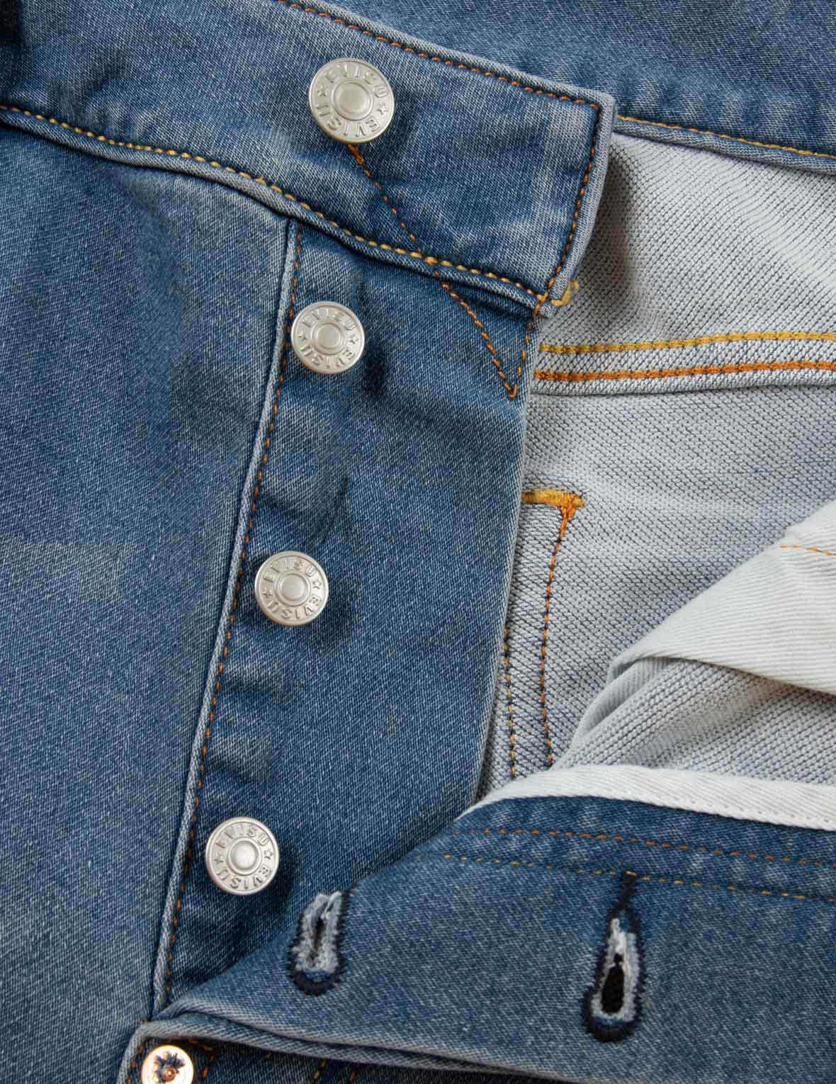 家花印花口袋休闲宽版牛仔裤