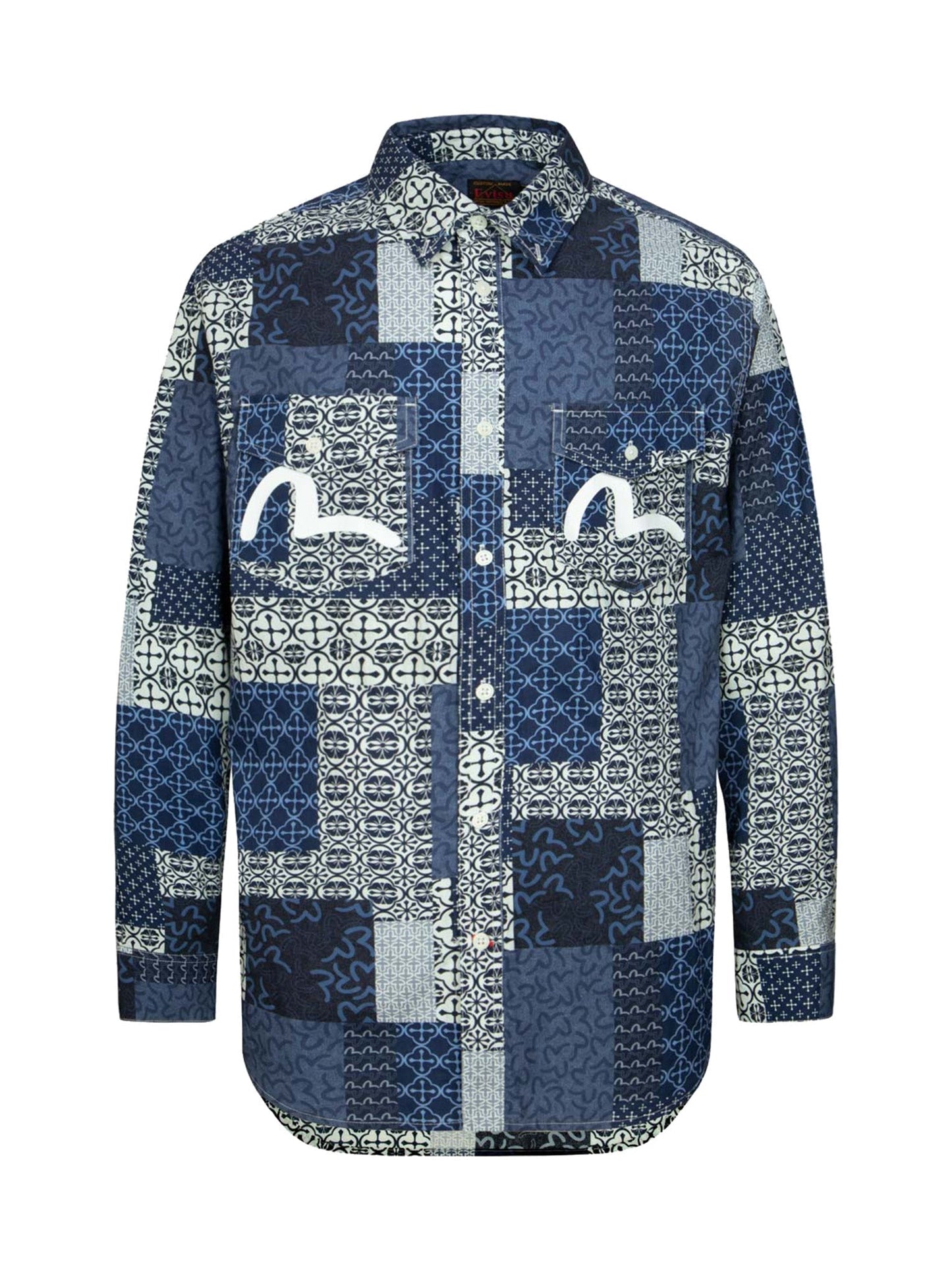Allover Dermatoglyphic block and Seagull Print Relax Fit Shirt