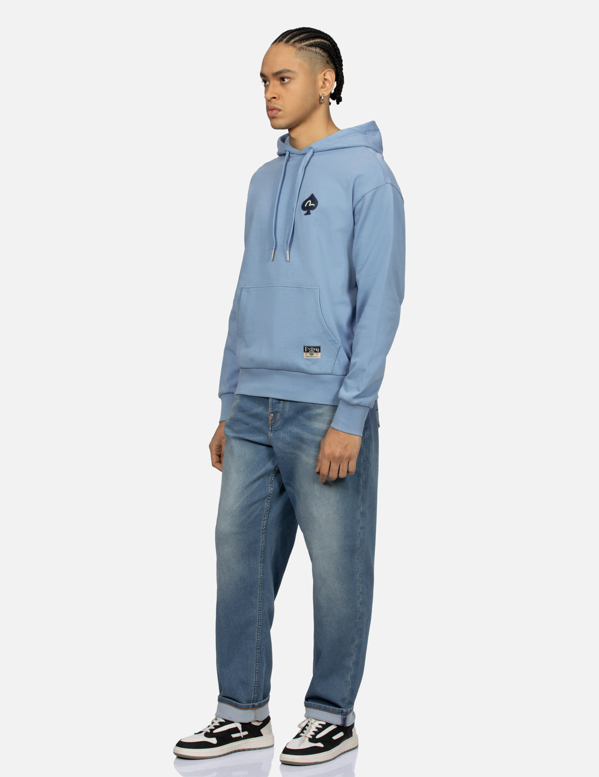 Daruma and Godhead Embroidered Badges Relax Fit Hoodie