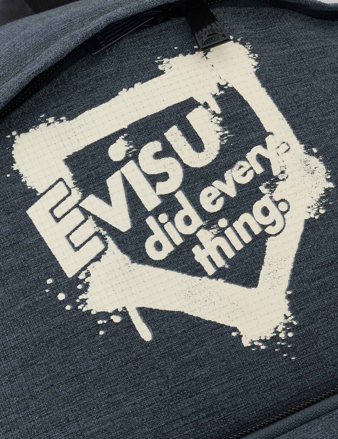 Faux Sticker Logo Print Denim Backpack