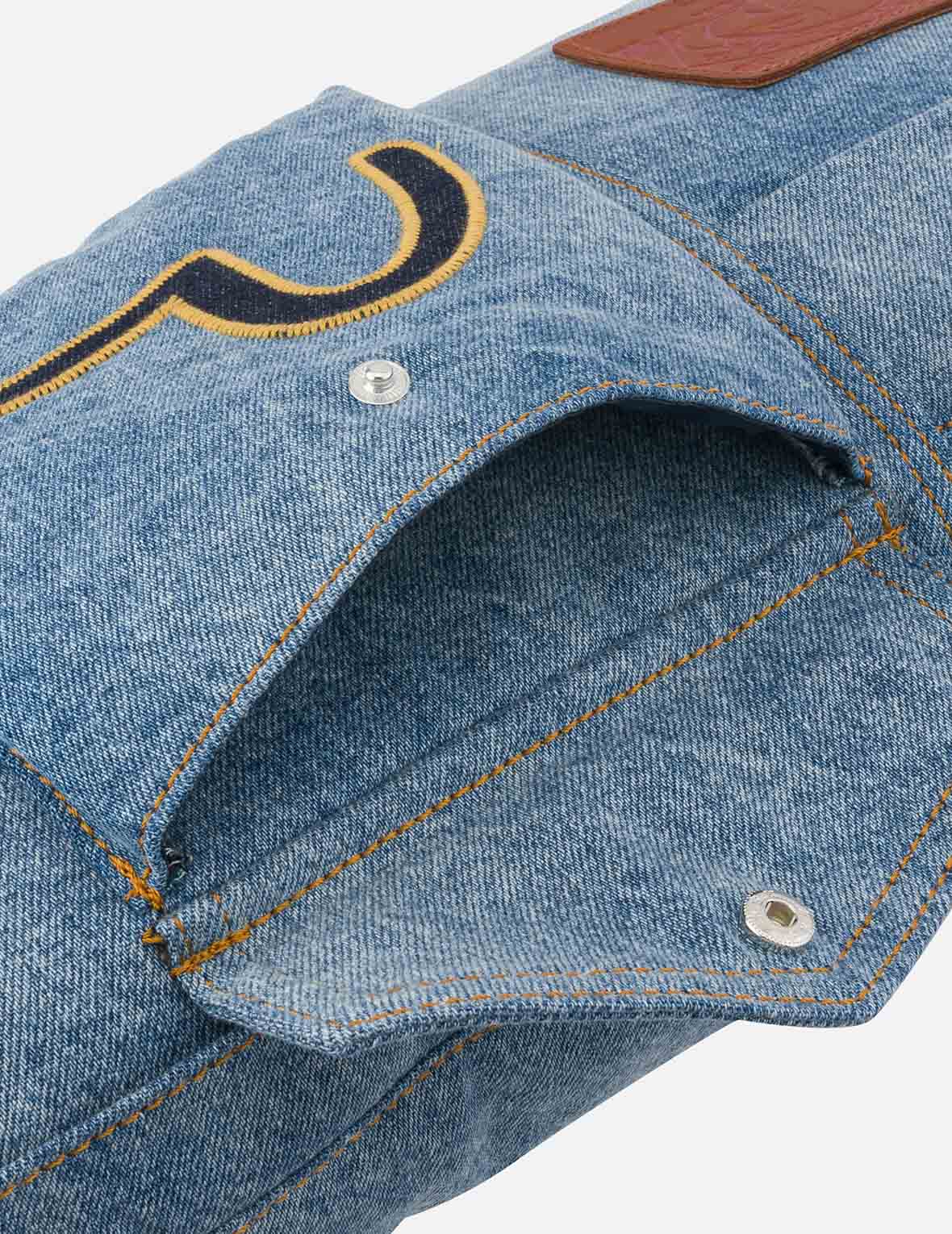 海鸥刺绣牛仔斜挎包