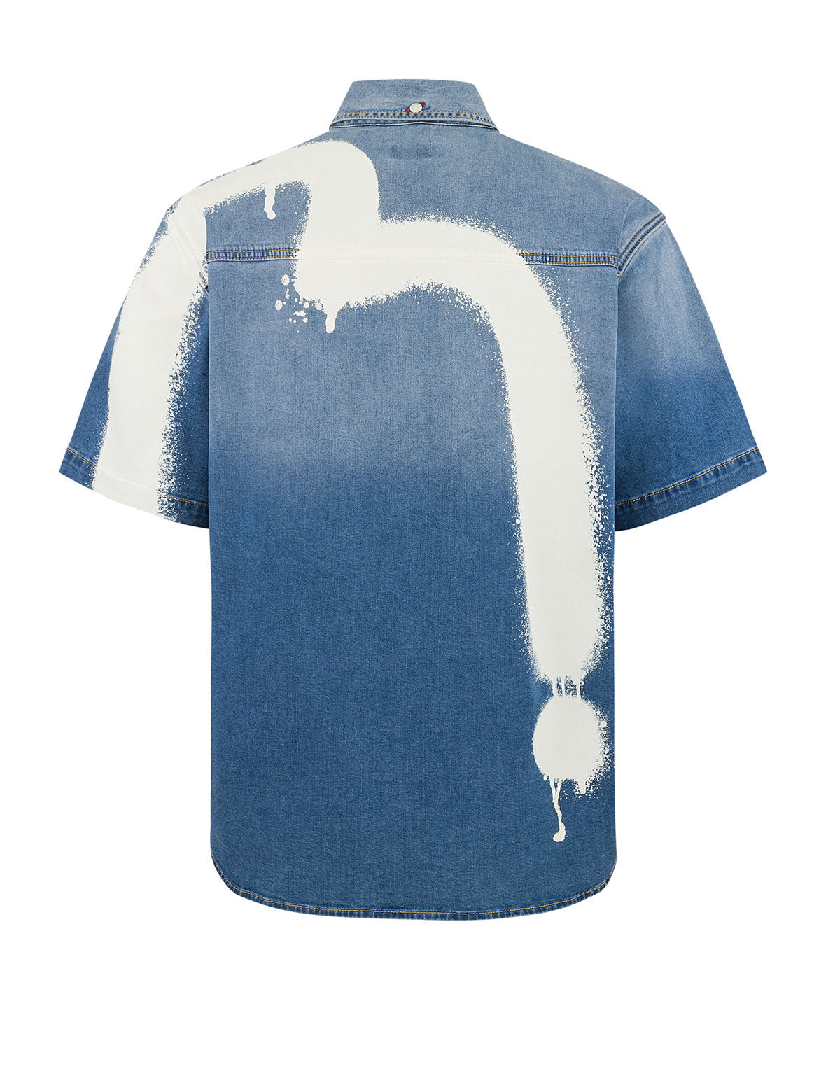 Graffiti Daicock Print Relax Fit Denim Short-Sleeves Shirt