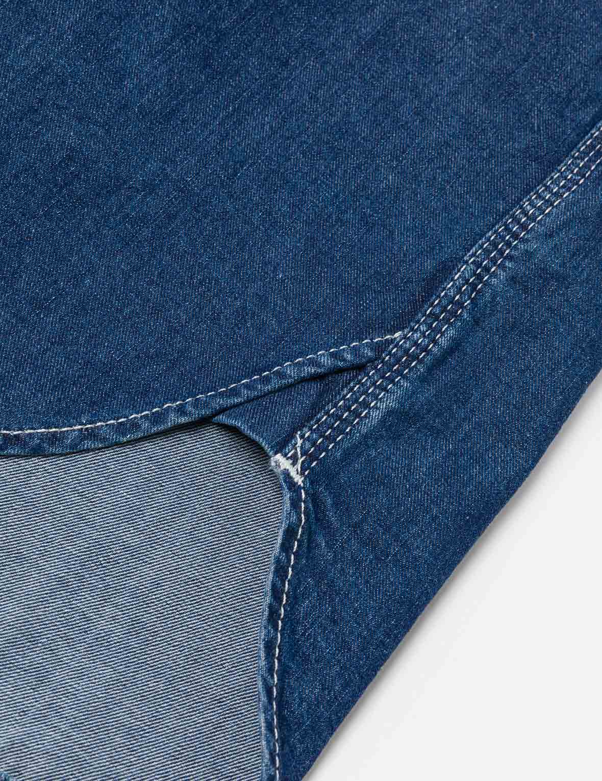 Logo Embroidery Fashion Fit Denim Short-Sleeves Shirt