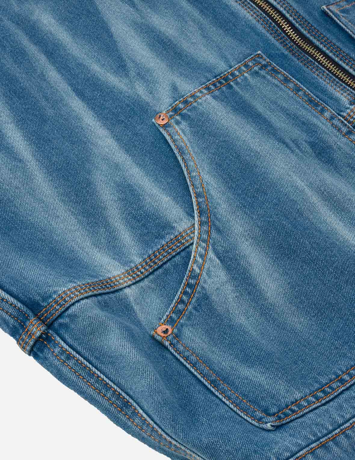 Emboss Kamon Relax Fit Worker Denim Jacket