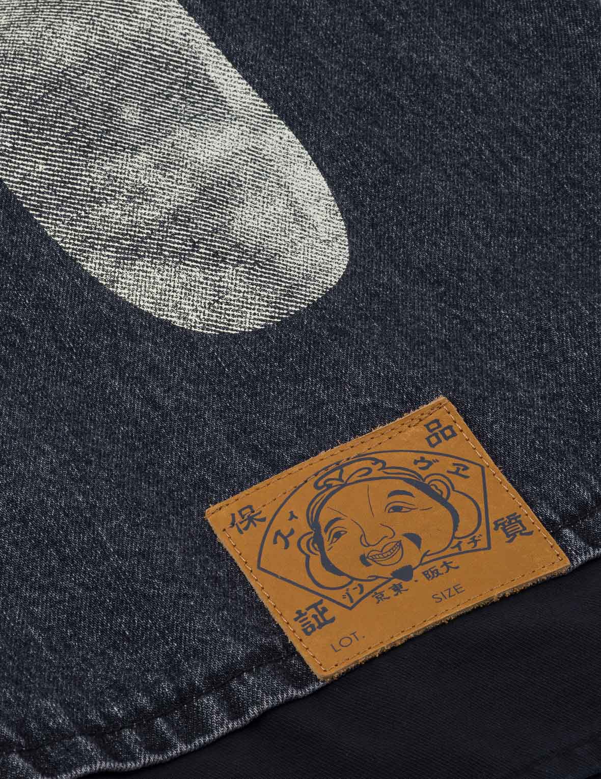 Daicock and Seagull Print Relax Fit 2-in-1 Denim Worker Shirt Jacket