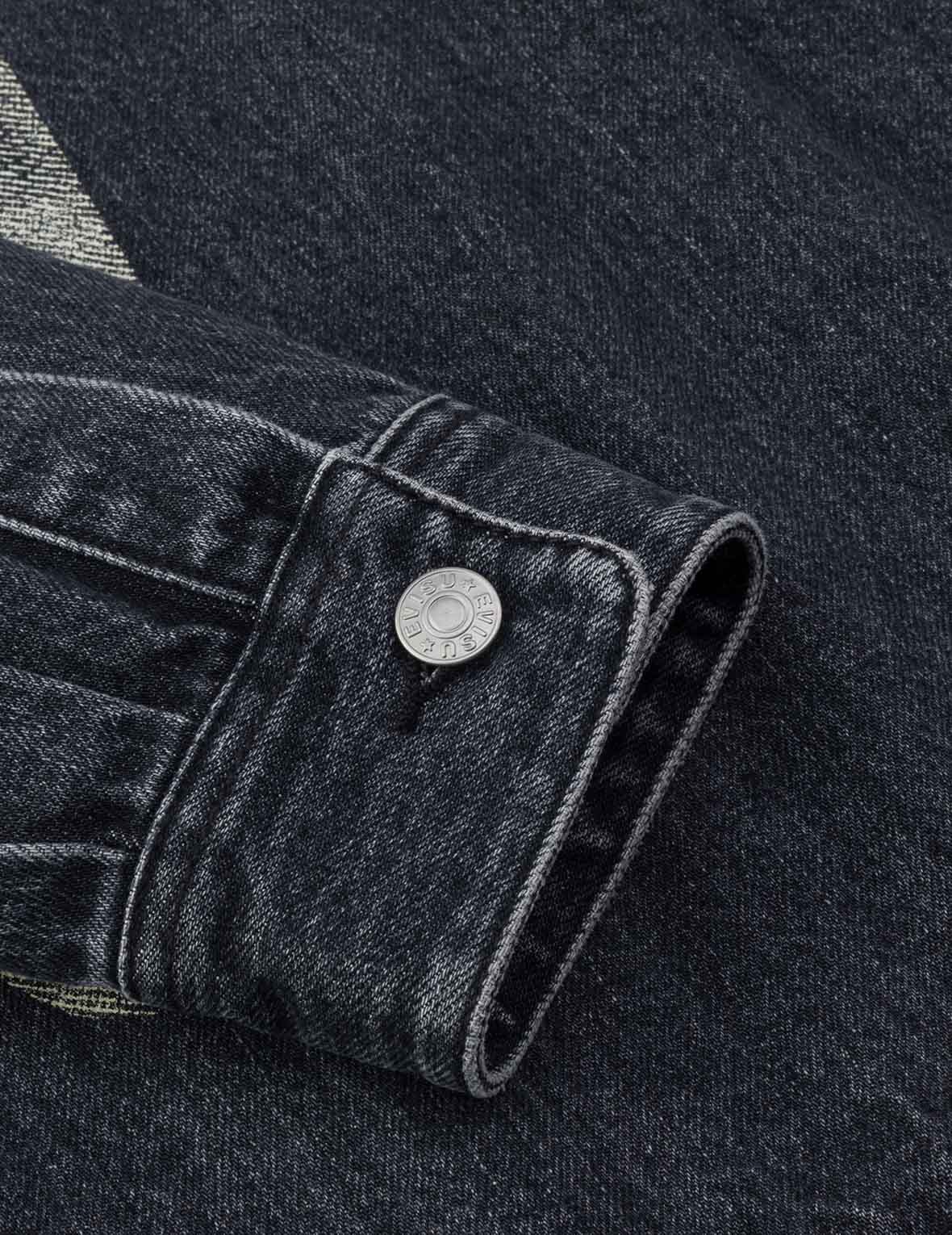 Daicock and Seagull Print Relax Fit 2-in-1 Denim Worker Shirt Jacket