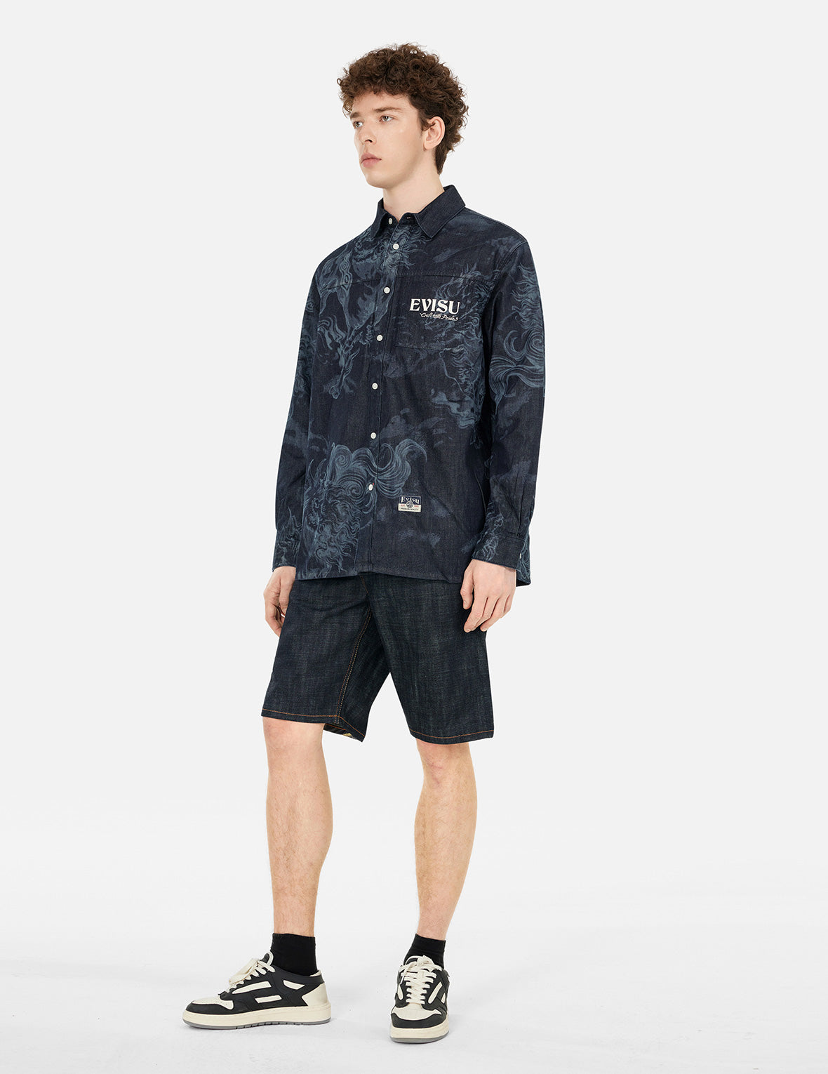 Brocade Daicock Appliqué and Logo Embrodiery Regular Fit Denim Shorts
