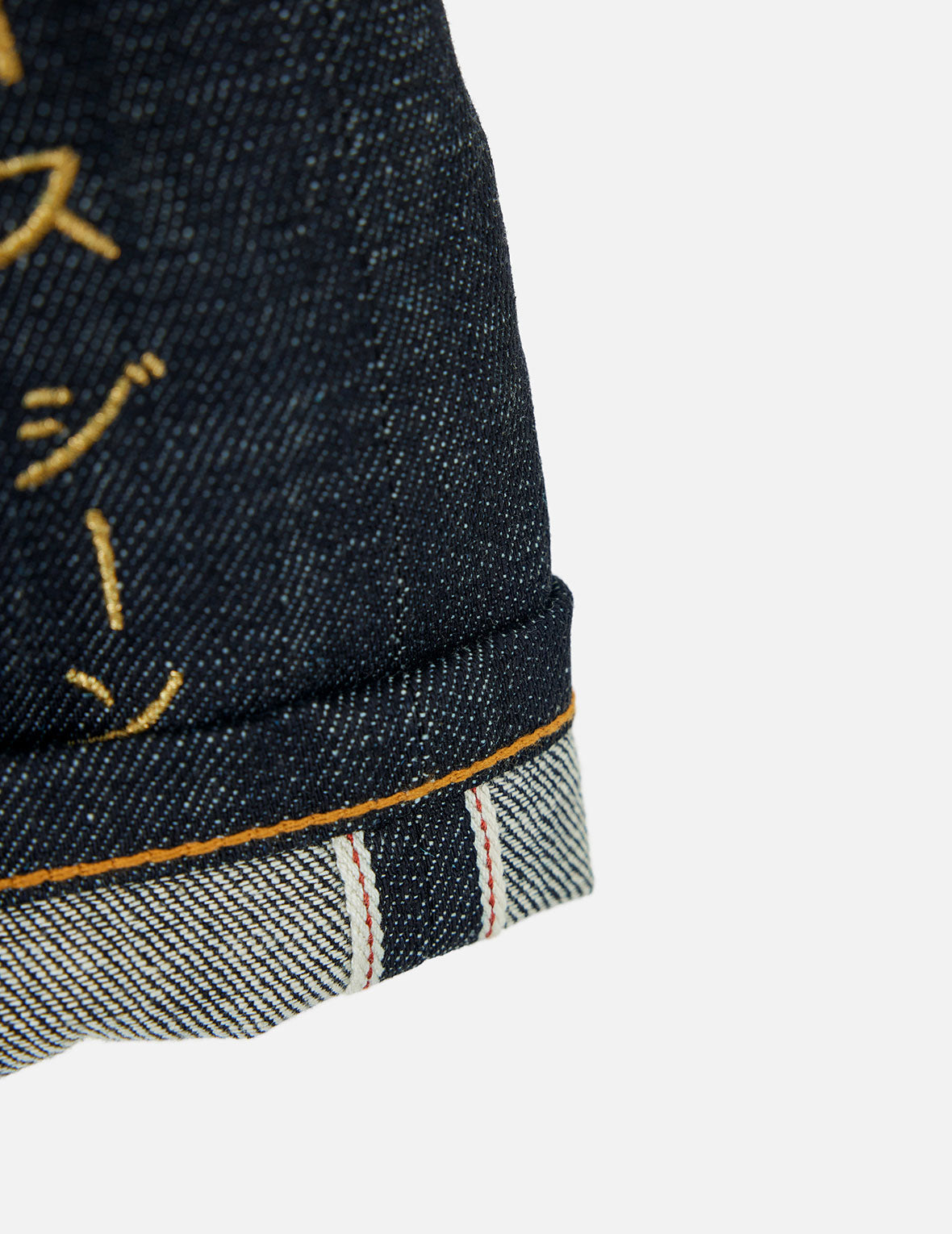 Brocade Daicock Appliqué and Logo Embrodiery Regular Fit Denim Shorts