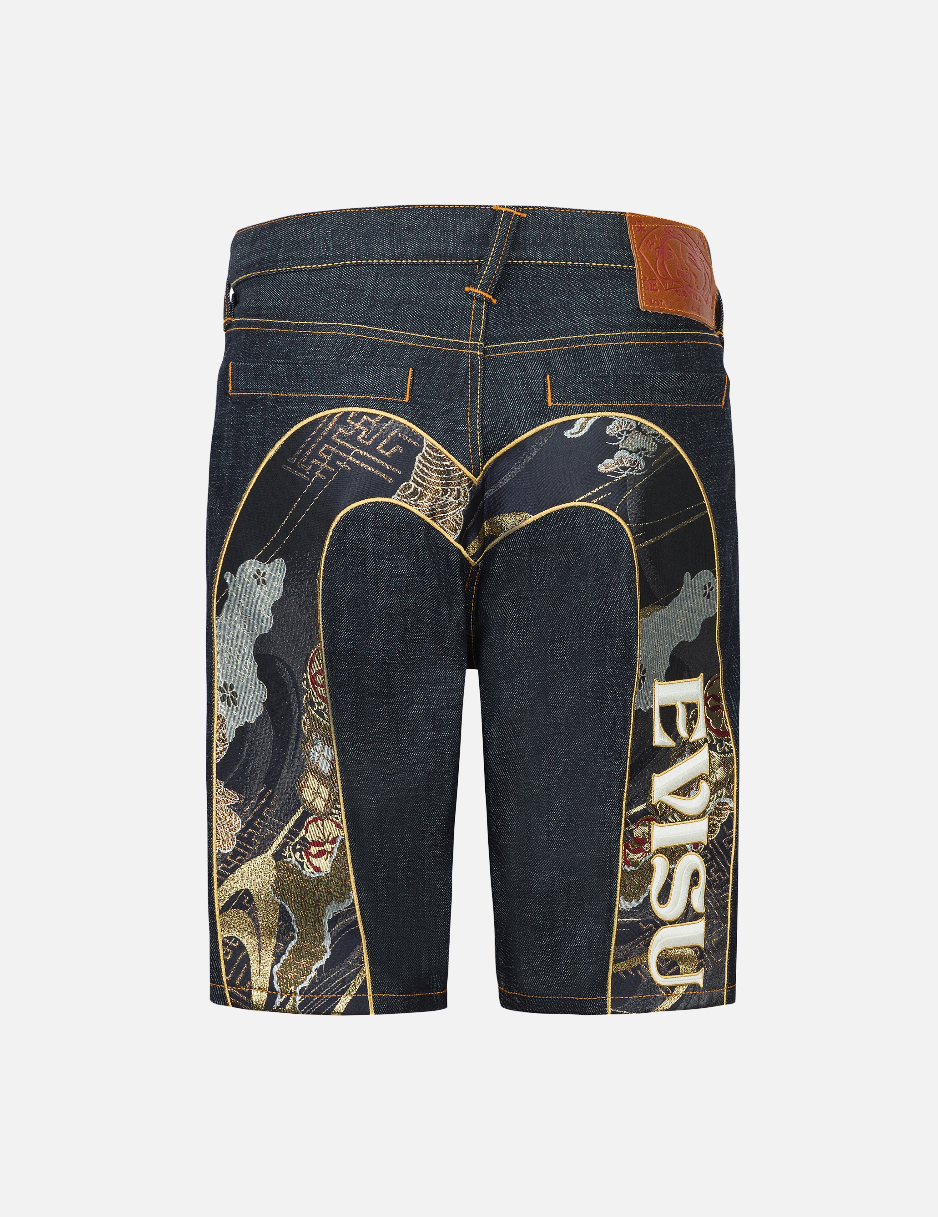 Brocade Daicock Appliqué and Logo Embrodiery Regular Fit Denim Shorts