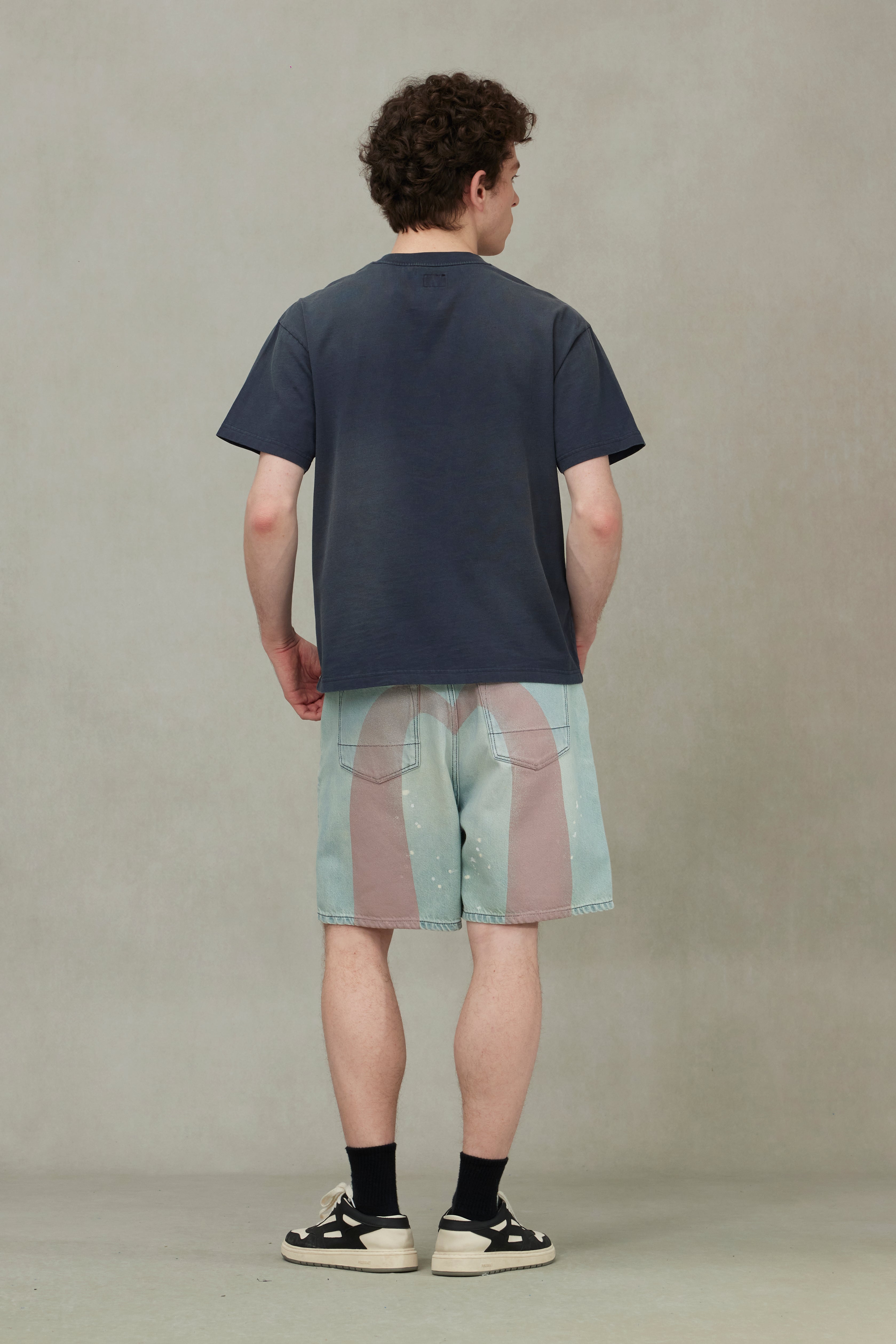 Daicock Print Oversized Denim Shorts