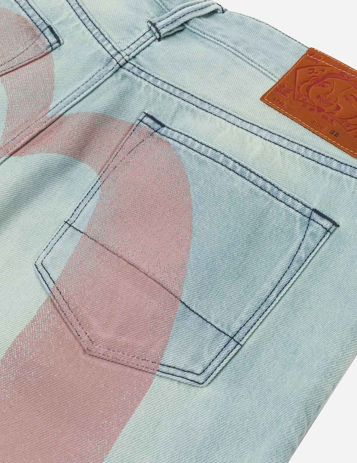 大M印花超宽版牛仔短裤