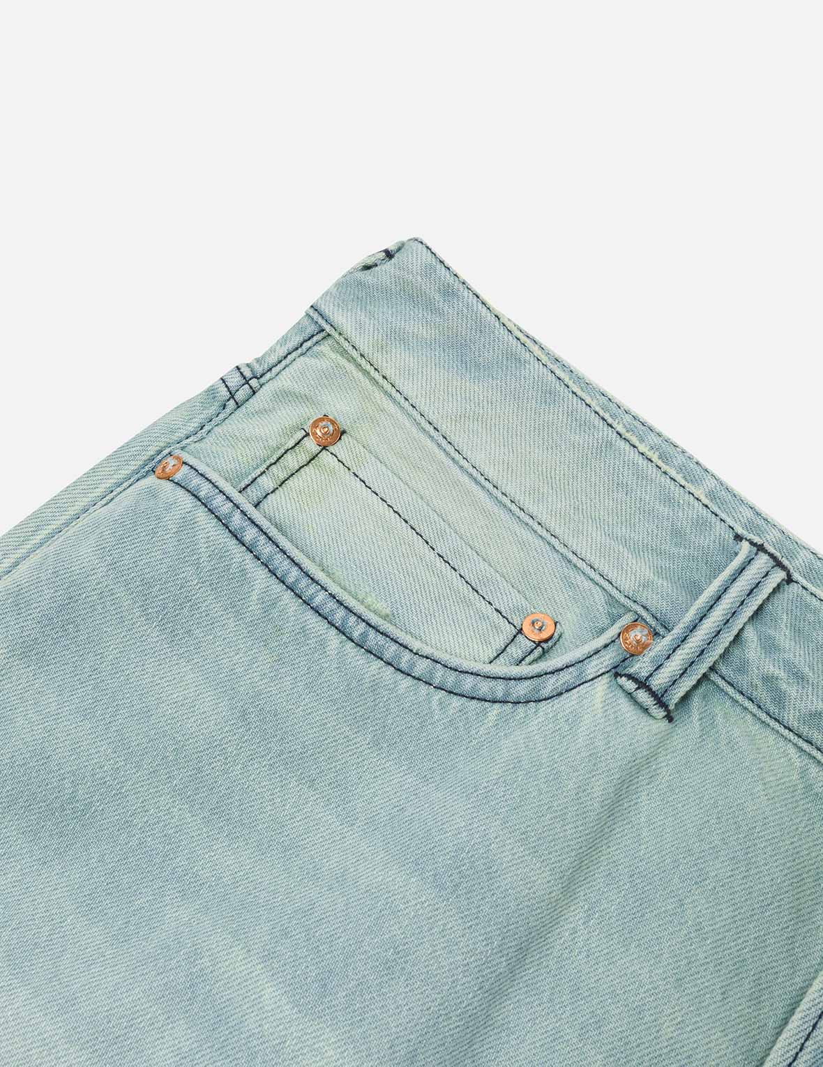 大M印花超宽版牛仔短裤