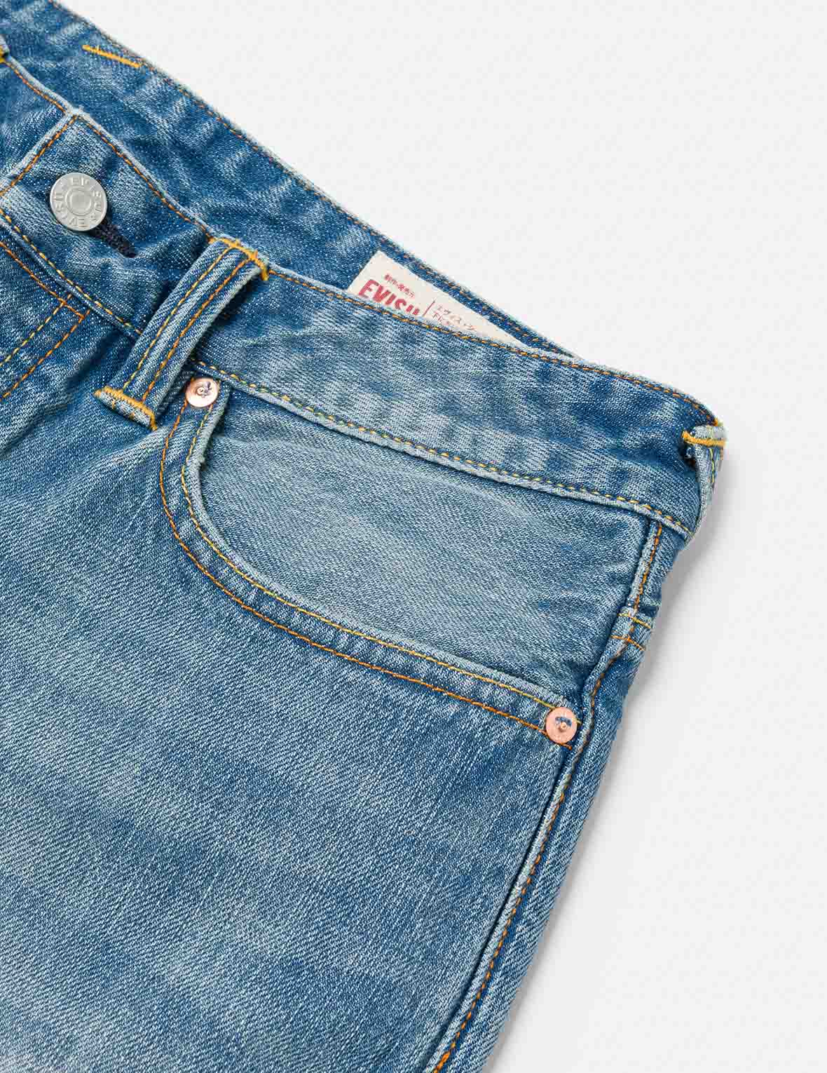 Playful Seagull and The Great Wave Print Regular Fit Denim Shorts