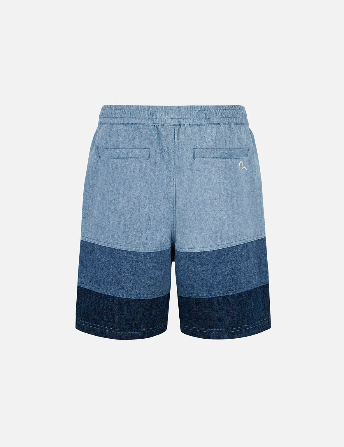 Panel Design Regular Fit Denim Shorts
