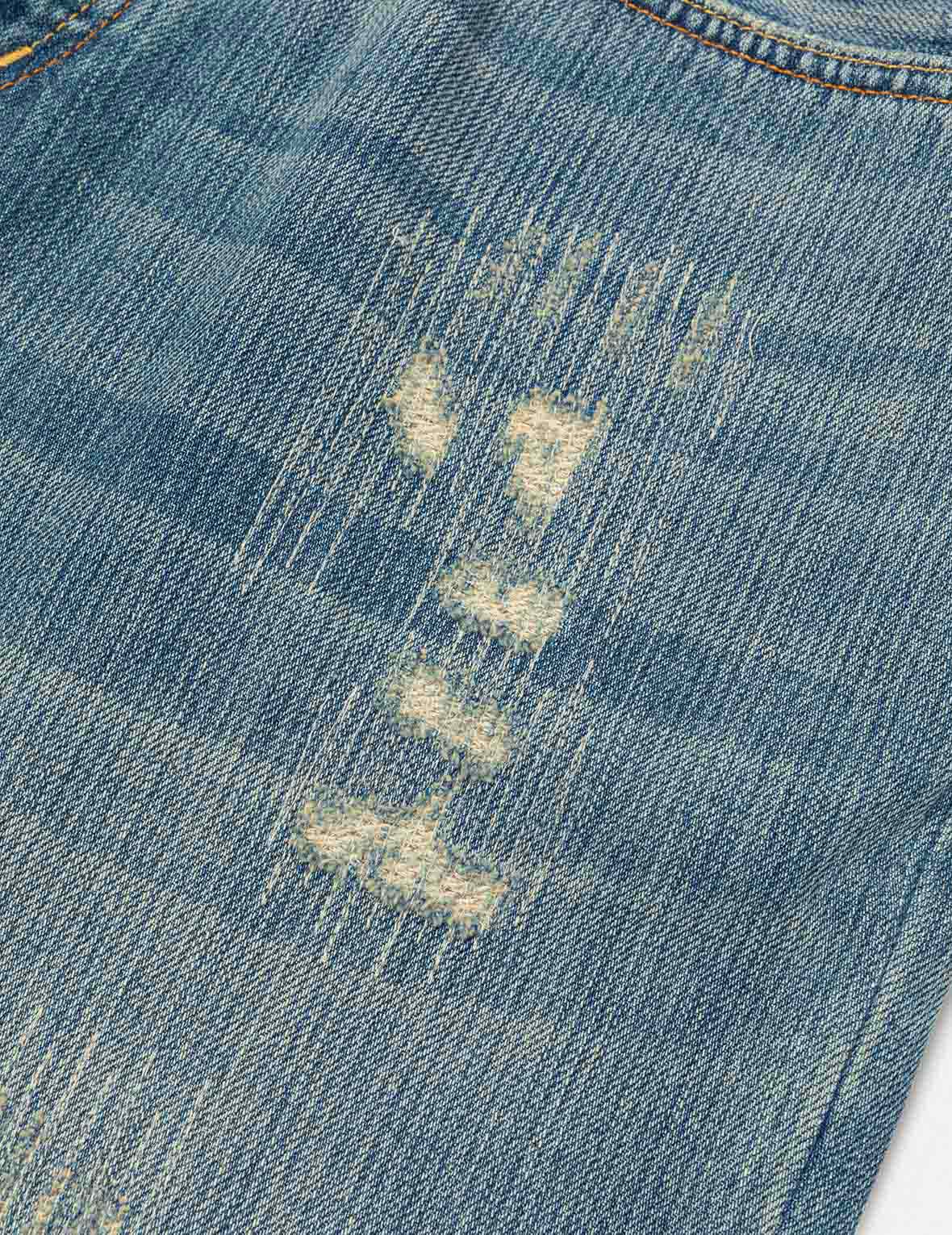 Seagull Print Regular Fit Denim Shorts