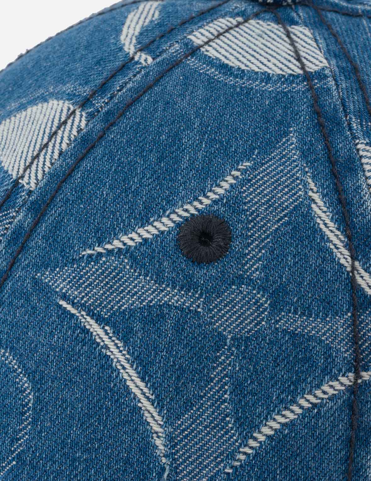 Allover Kamon Jacquard Denim Cap