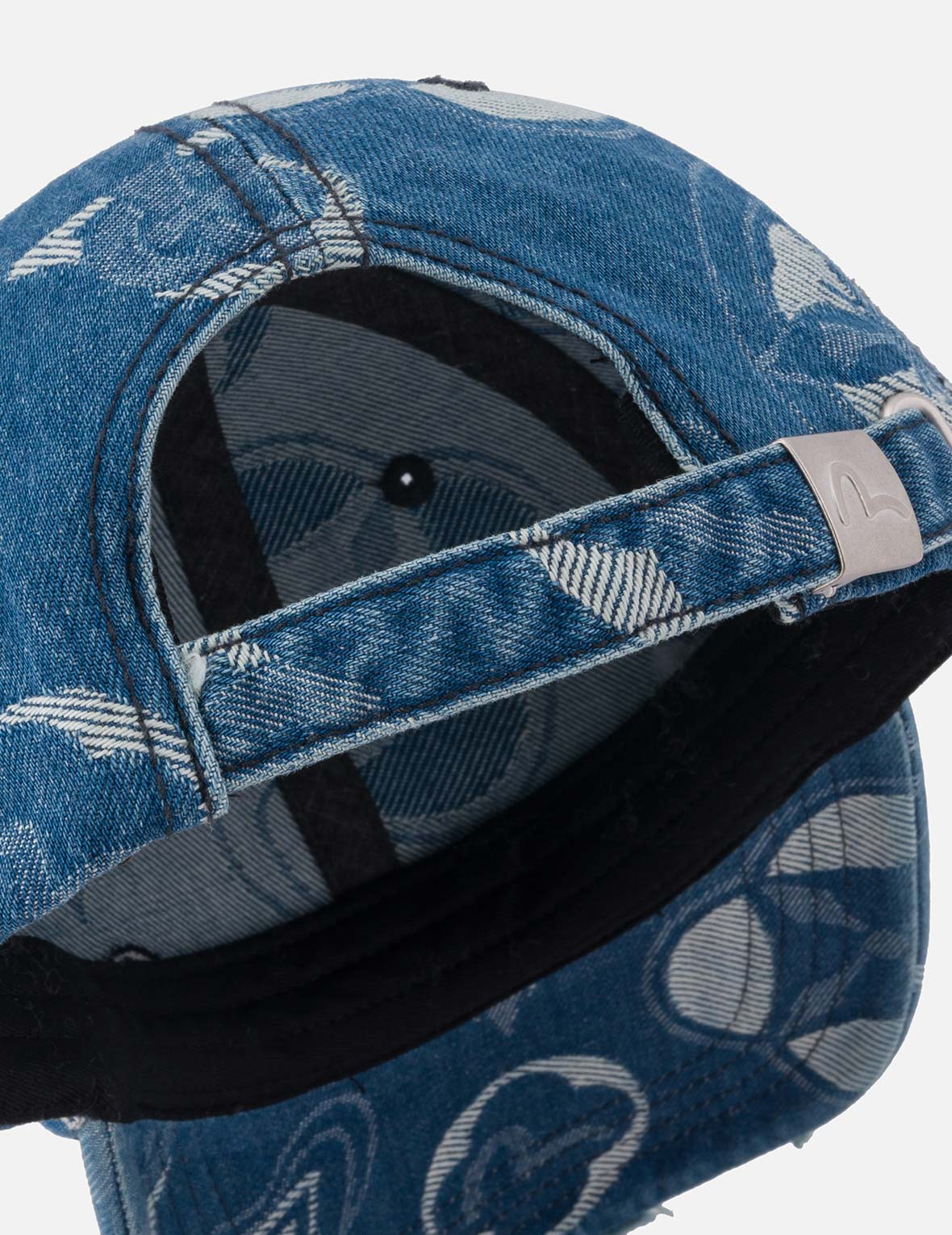 Allover Kamon Jacquard Denim Cap
