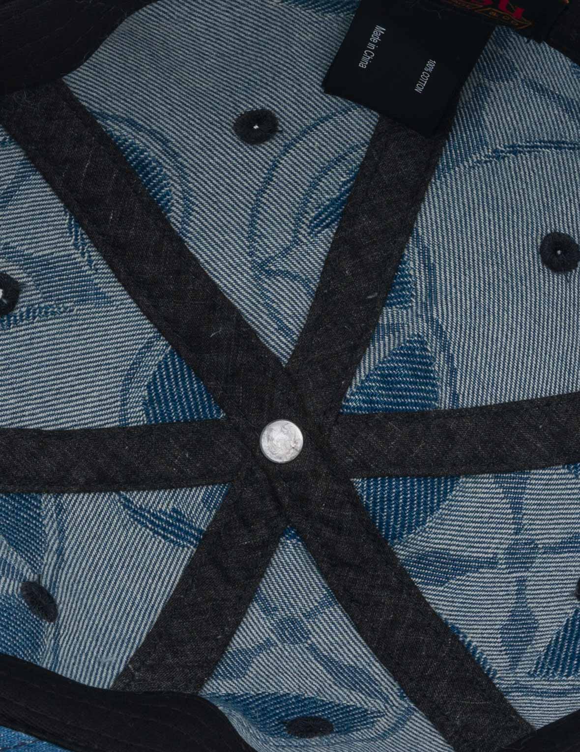 Allover Kamon Jacquard Denim Cap