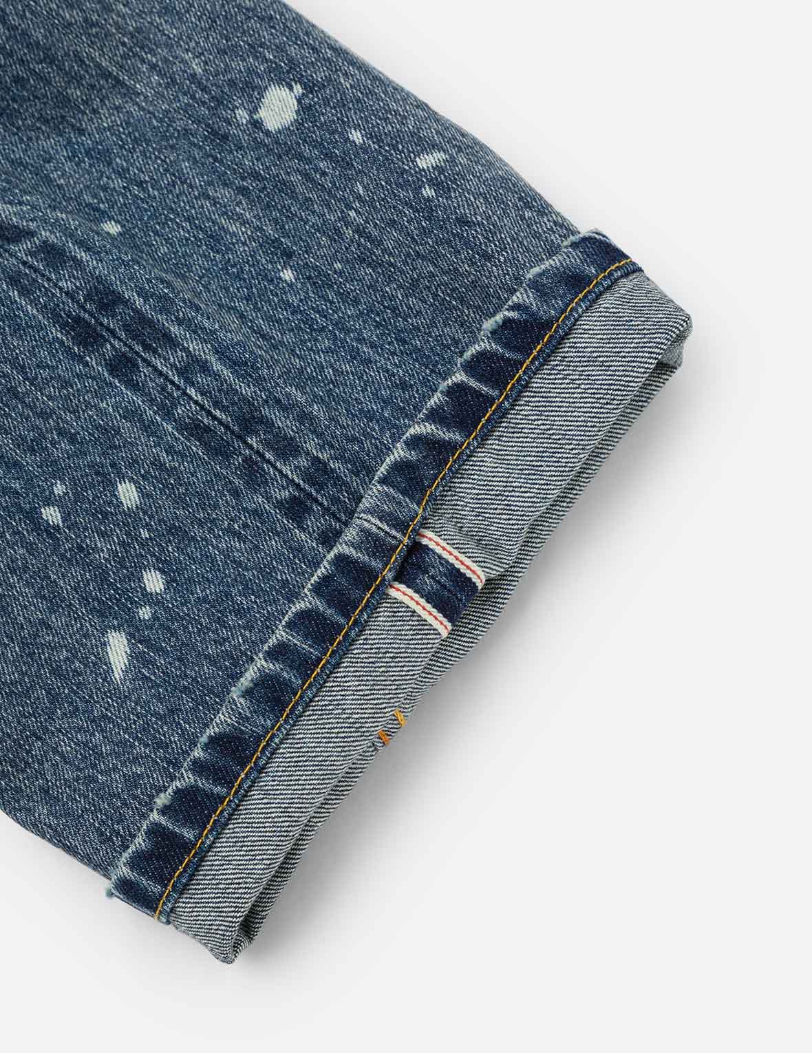 Deconstructed Inserted Seagull Embroidery Regular Fit Jeans #2000