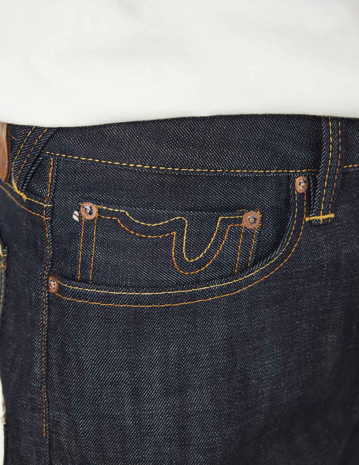 7口袋设计窄脚原色牛仔裤 #2017