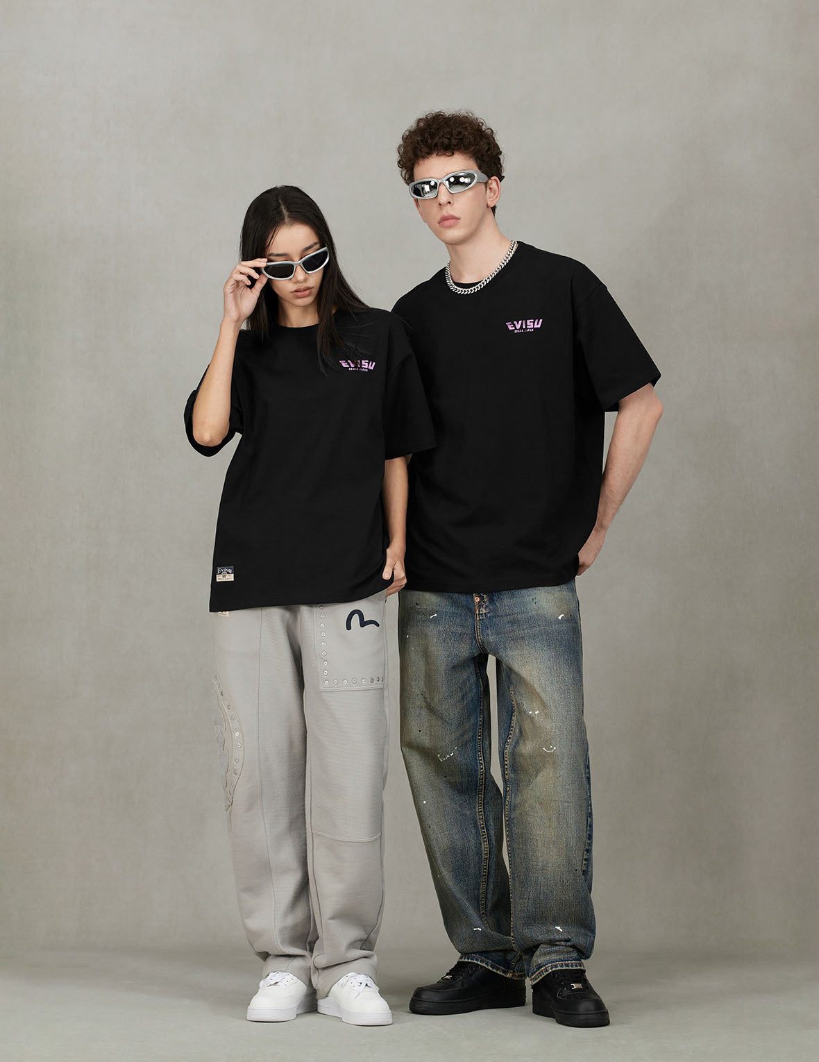 7-Pocket Design Vintage Washed Loose Fit Jeans #2038