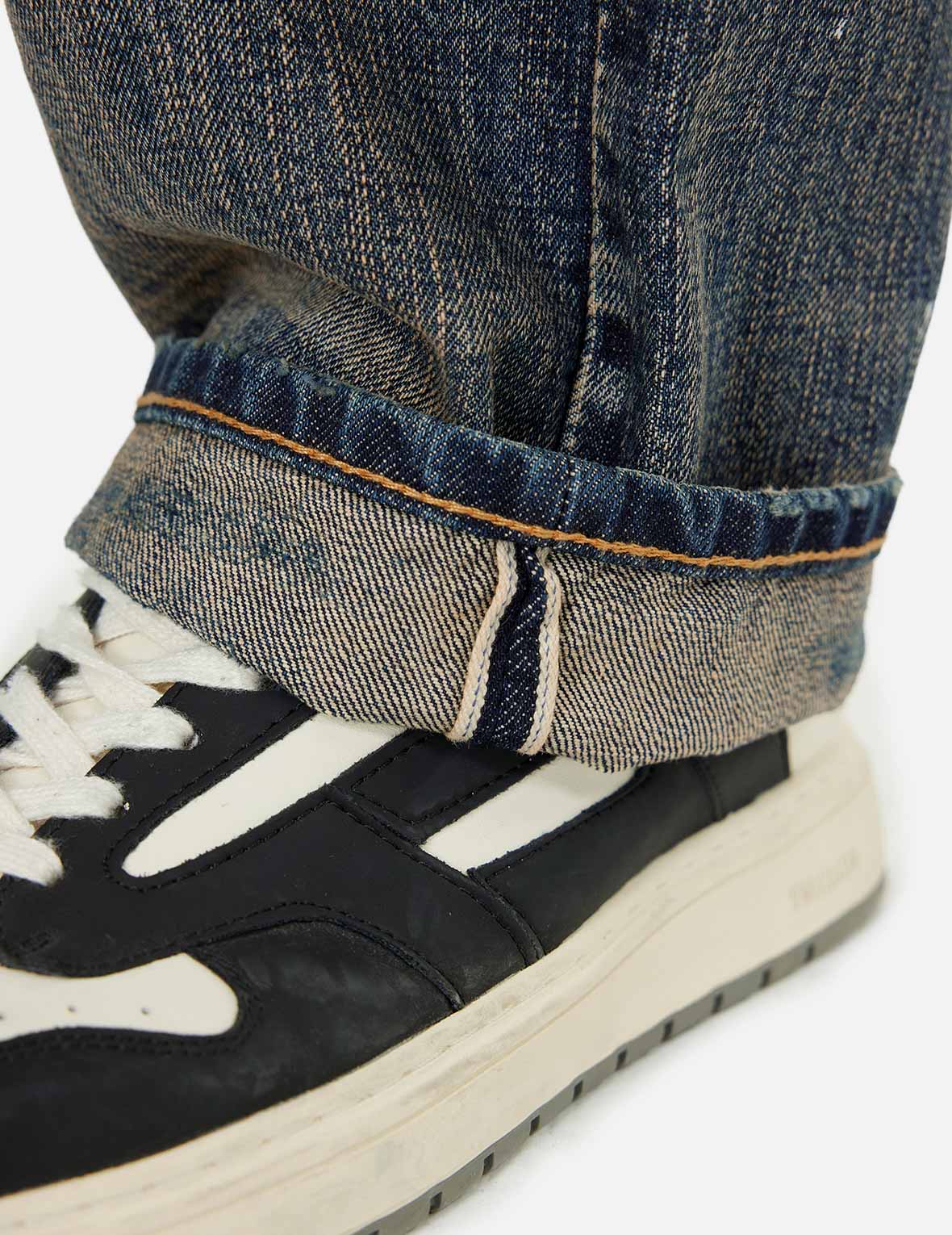 7-Pocket Design Vintage Washed Loose Fit Jeans #2038