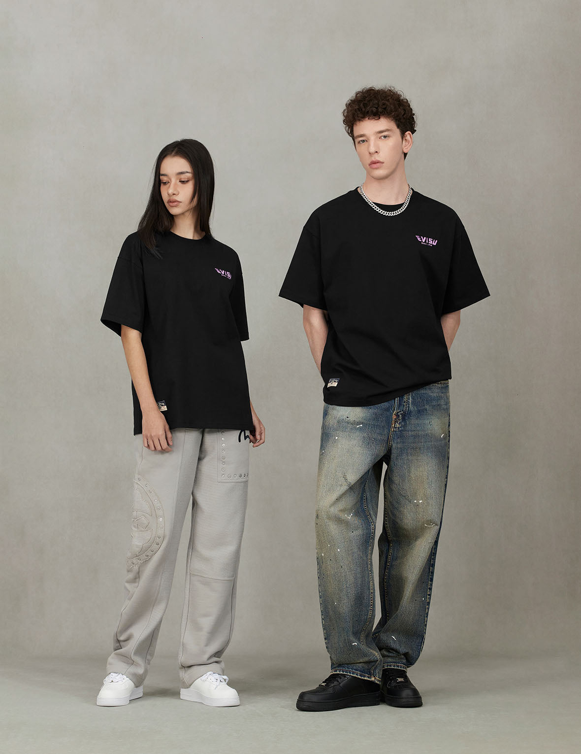 7-Pocket Design Vintage Washed Loose Fit Jeans #2038