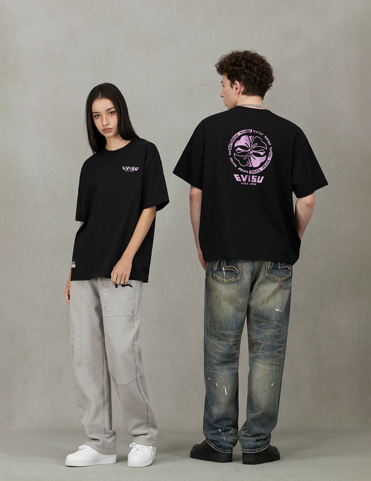 7-Pocket Design Vintage Washed Loose Fit Jeans #2038