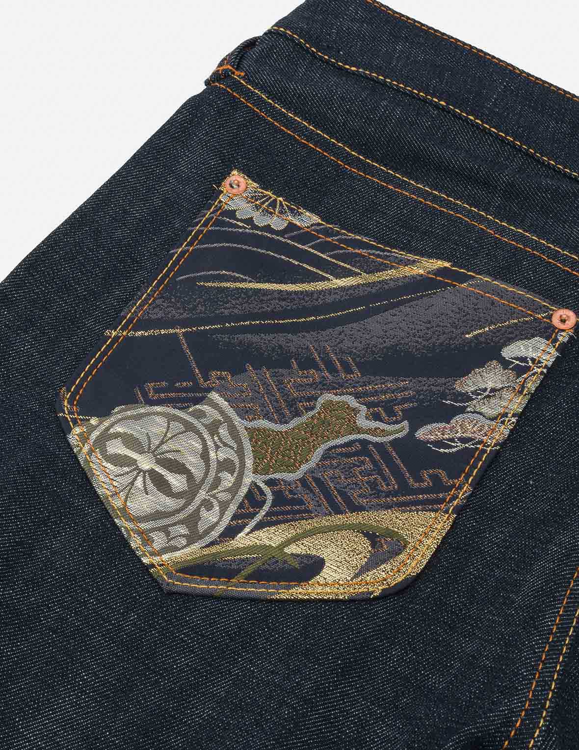Multi-Pocket with Brocade Patch Regular Fit Jeans #2000