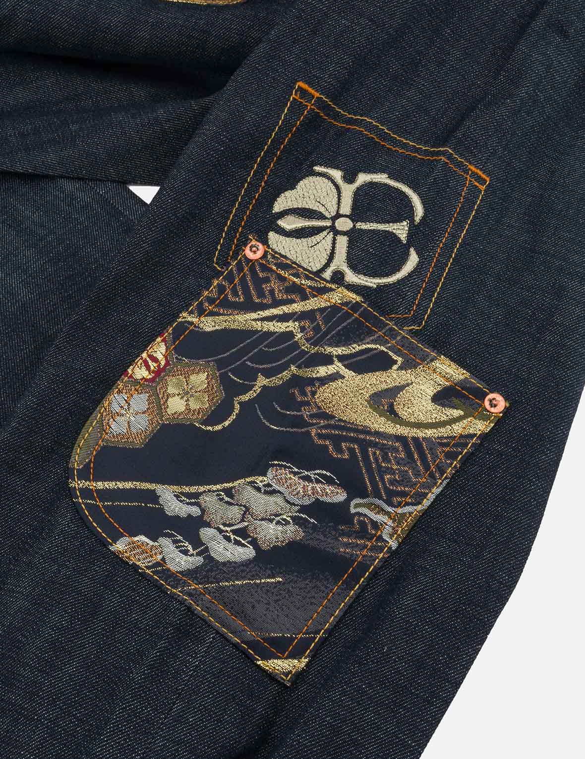 Multi-Pocket with Brocade Patch Regular Fit Jeans #2000