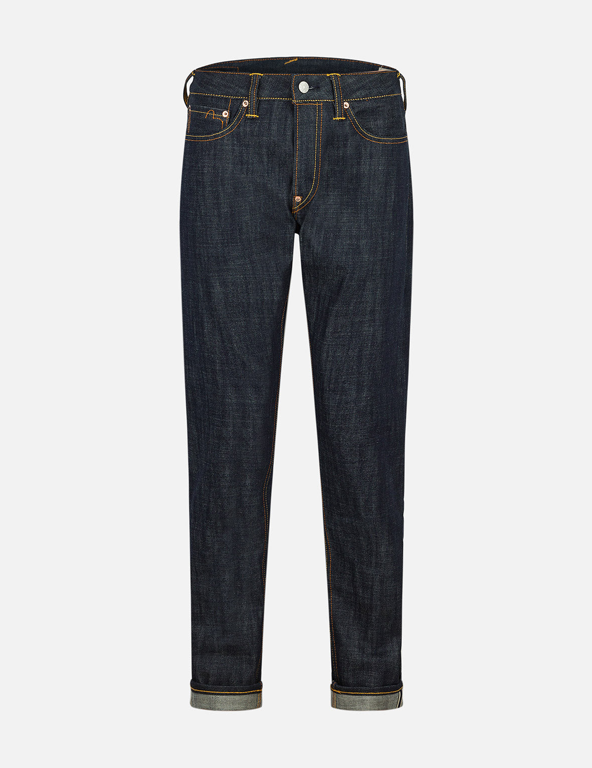 神兽白泽大M刺绣窄脚牛仔裤 #2017