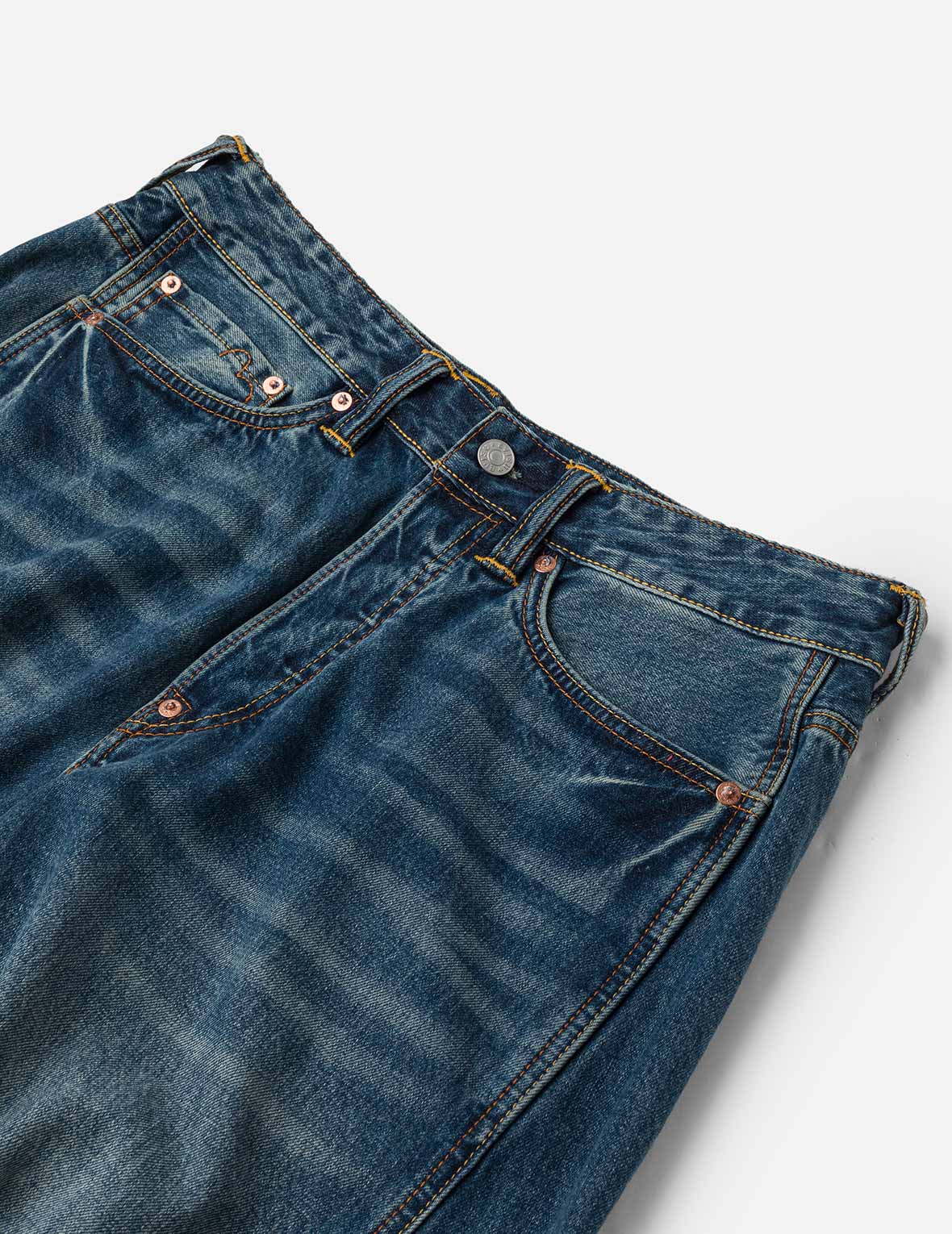 家花提花口袋立体版型牛仔裤