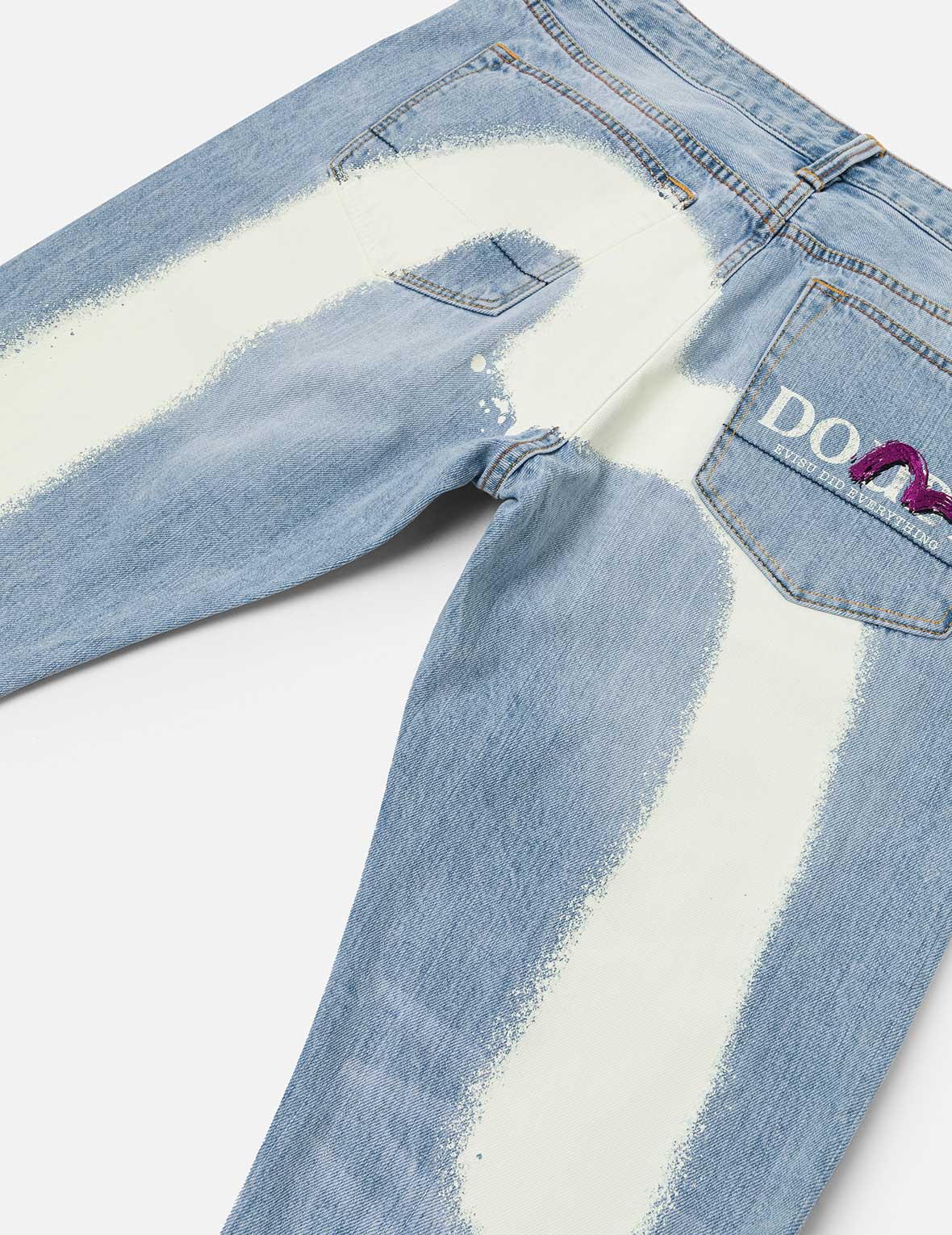 Graffiti-Style Daicock Print Taper Fit Jeans #2017