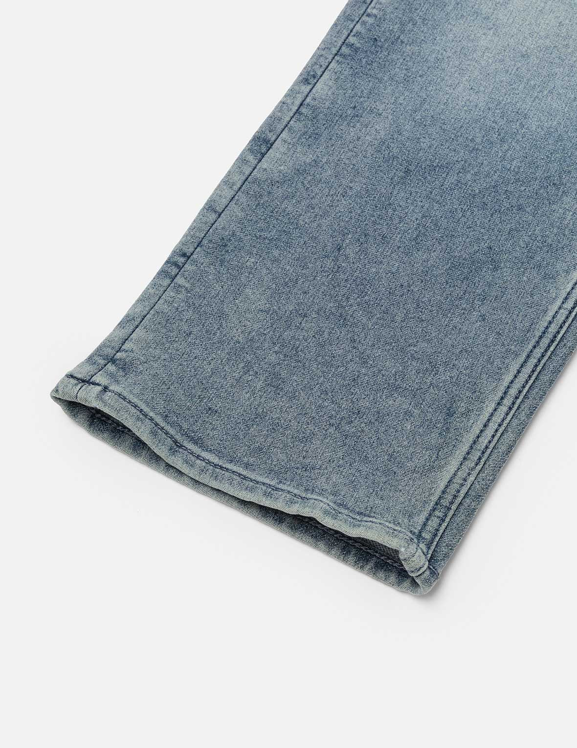 艺术笔触大M印花七分牛仔裤 #2027