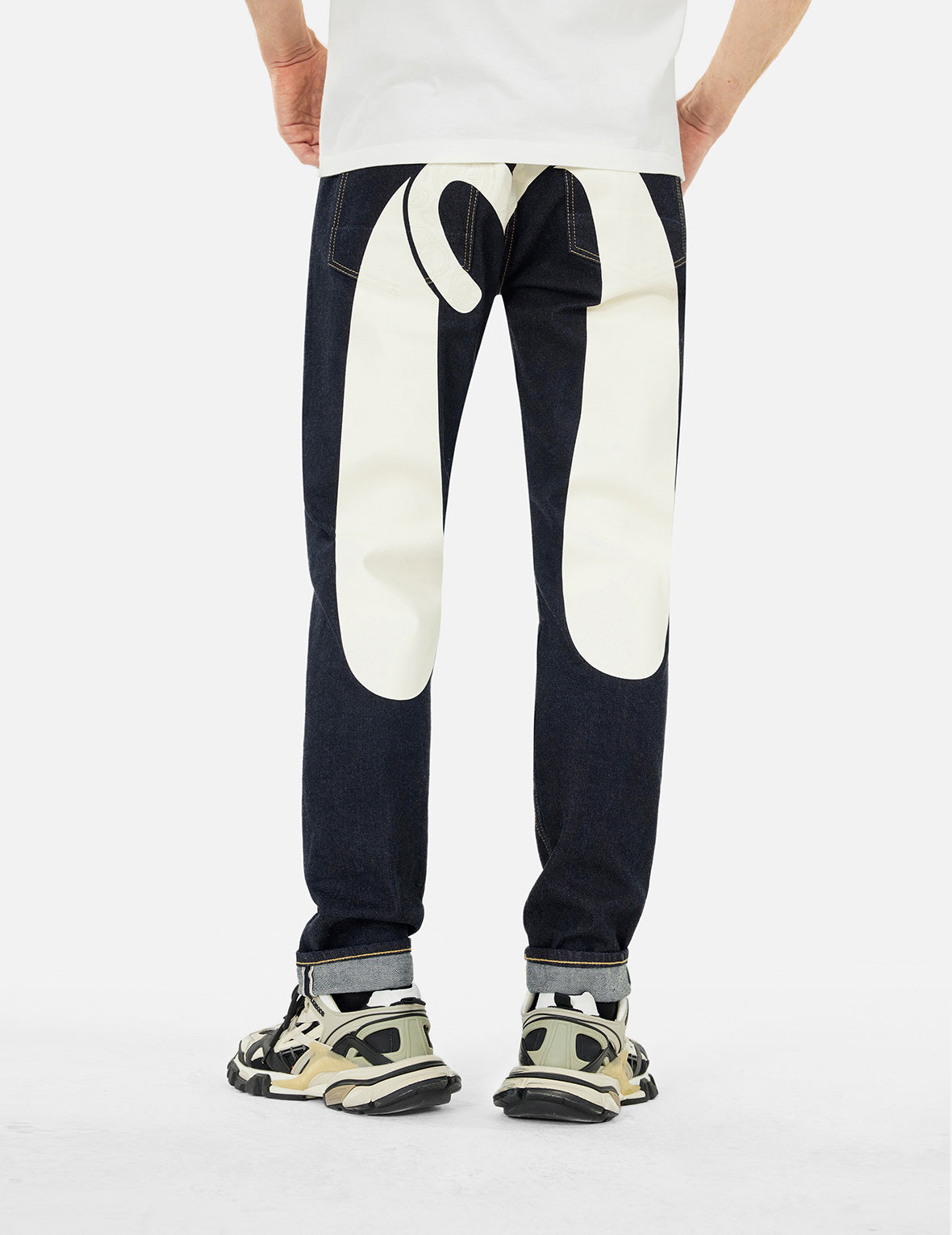 Seagull Daicock Print Taper Fit Jeans #2017