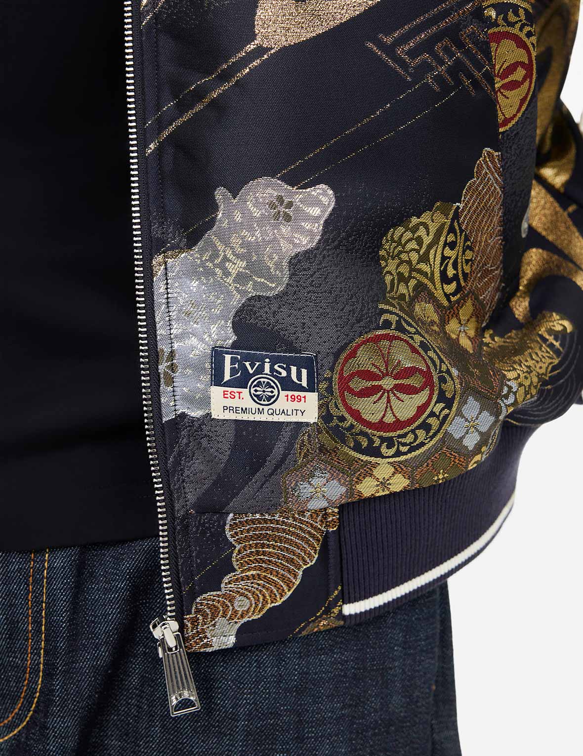 Kamon Brocade Appliqué Regular Fit Souvenior Jacket