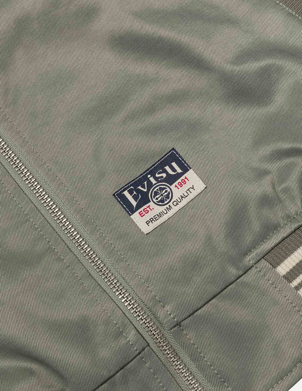 Denim Inserted Daicock with Kamon Embroidery Regular Fit Bomber Jacket