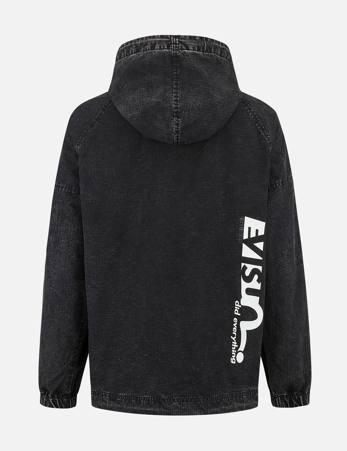 涂鸦商标印花宽版休闲半拉链连帽外套