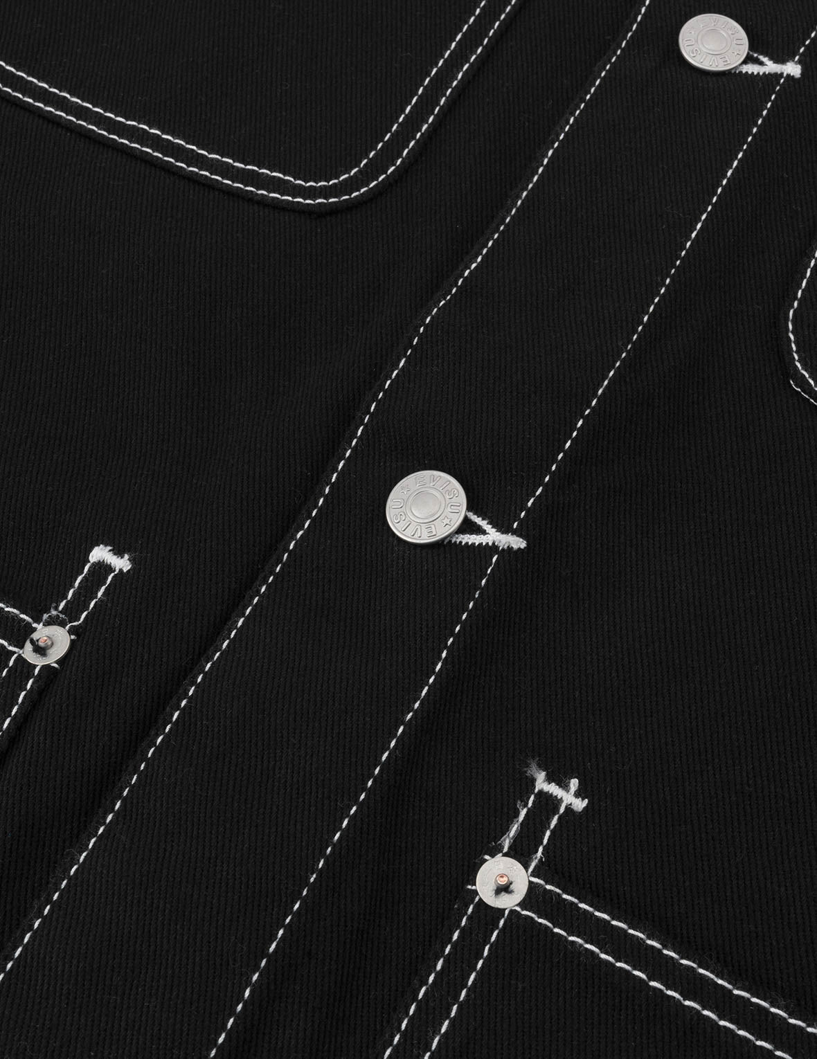 佛头和地图贴布绣时尚箱型工装牛仔外套