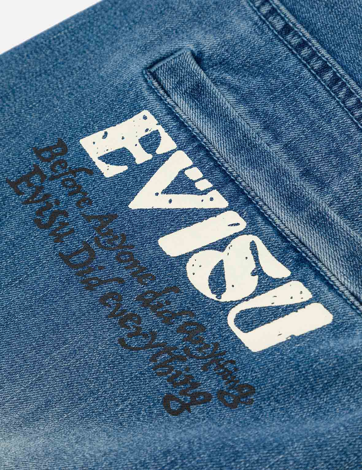 Seagull and Logo Print Loose Fit Denim Joggers